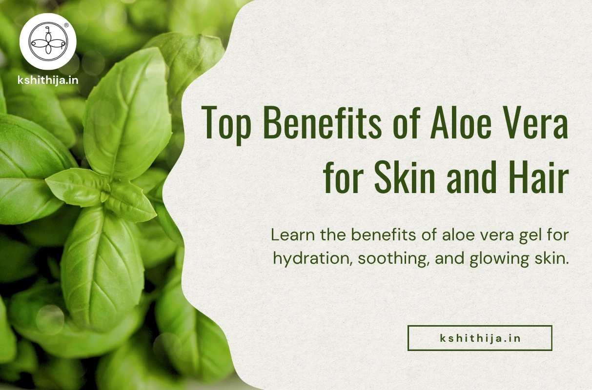 Fresh aloe vera gel being used for natural skin and hair care by Kshithija Enterprises