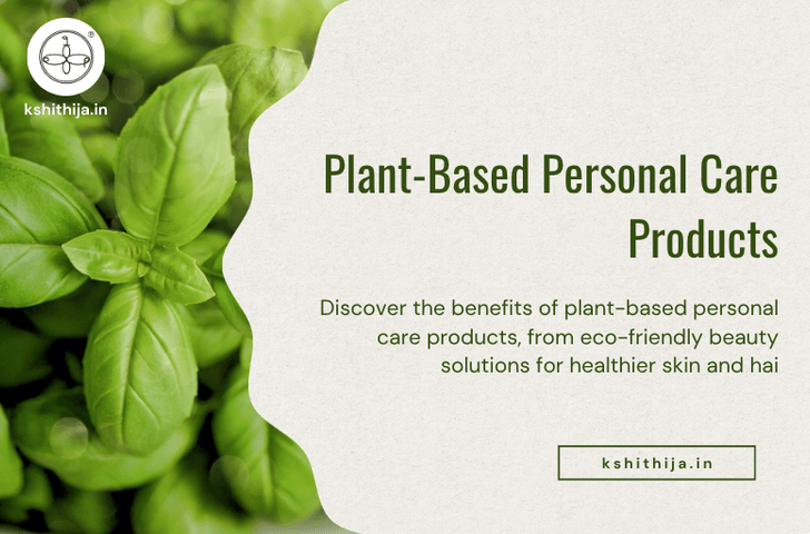 Natural plant-based personal care products on a wooden surface